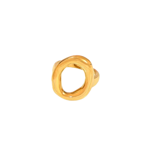 Anillos Ovalados Coreanos en Acero Inoxidable 304 Dorado