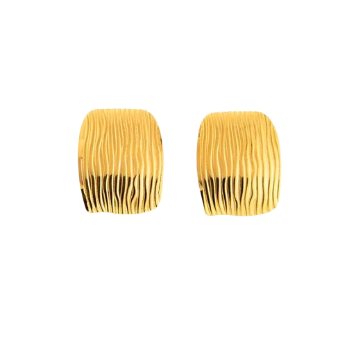 Pendientes Retro Minimalistas – Diseño Geométrico en Acero Titanio Dorado
