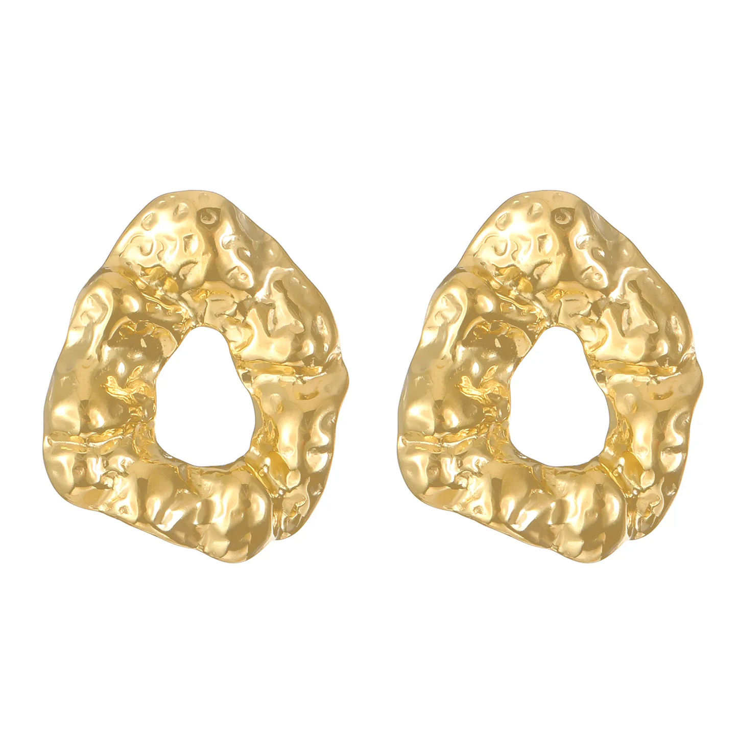 Pendientes Vintage Acero Titanio Chapado en Oro
