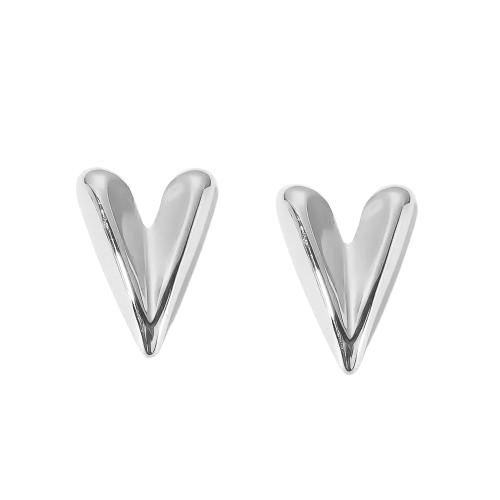 Pendientes Minimalistas en Acero Inoxidable – Corazón Pulido